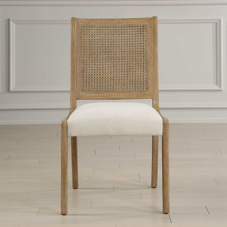 Uttermost Interweave Rattan Cane and Light Oak Ceruse Set of 2 Dining Chairs - Image 2