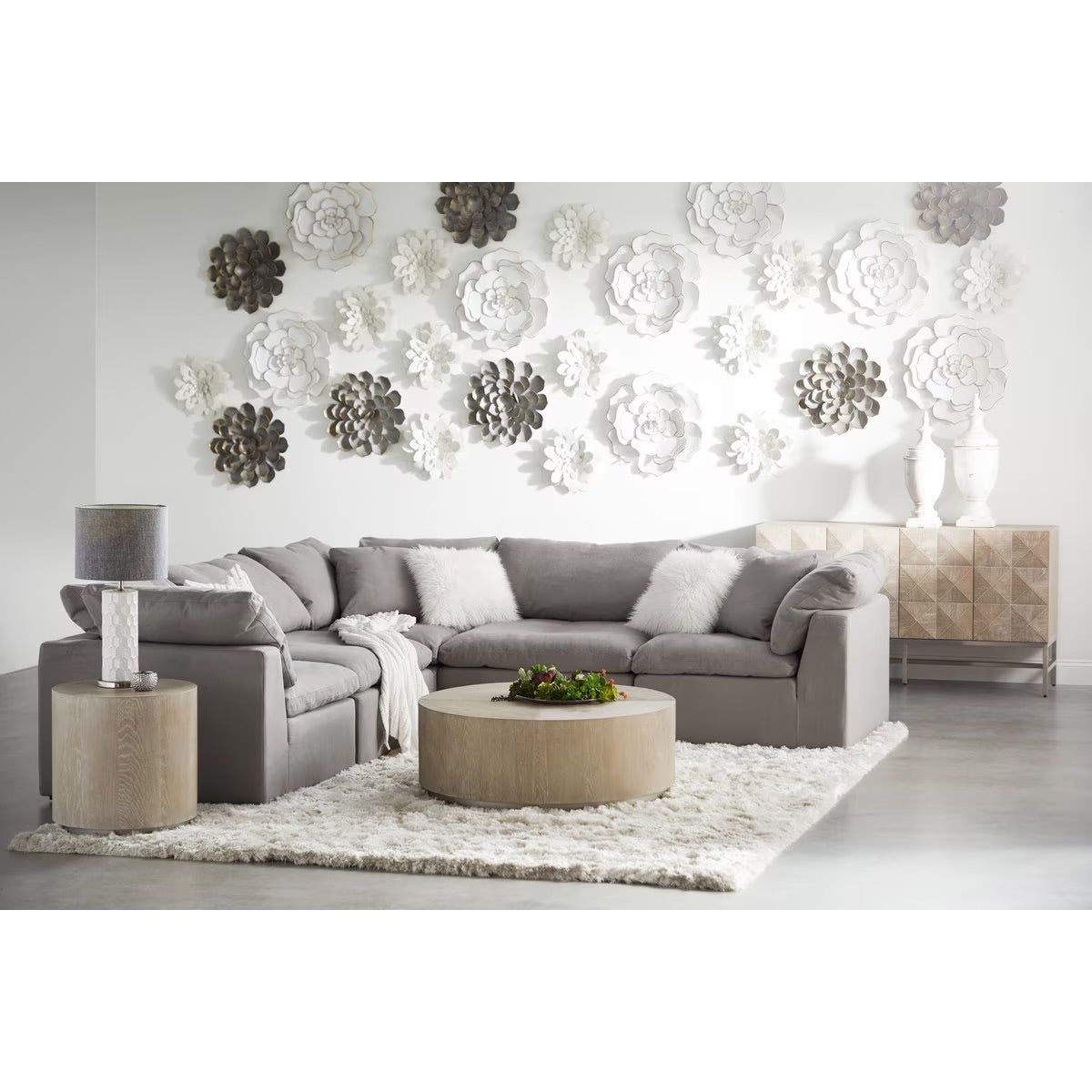Essentials For Living Sky Modular Corner Chair LiveSmart Peyton-Slate Performance Fabric - Image 3