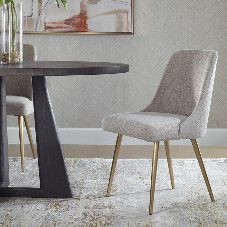 Uttermost Bramwell Heathered Gray Fabric Dining Chair - Image 1