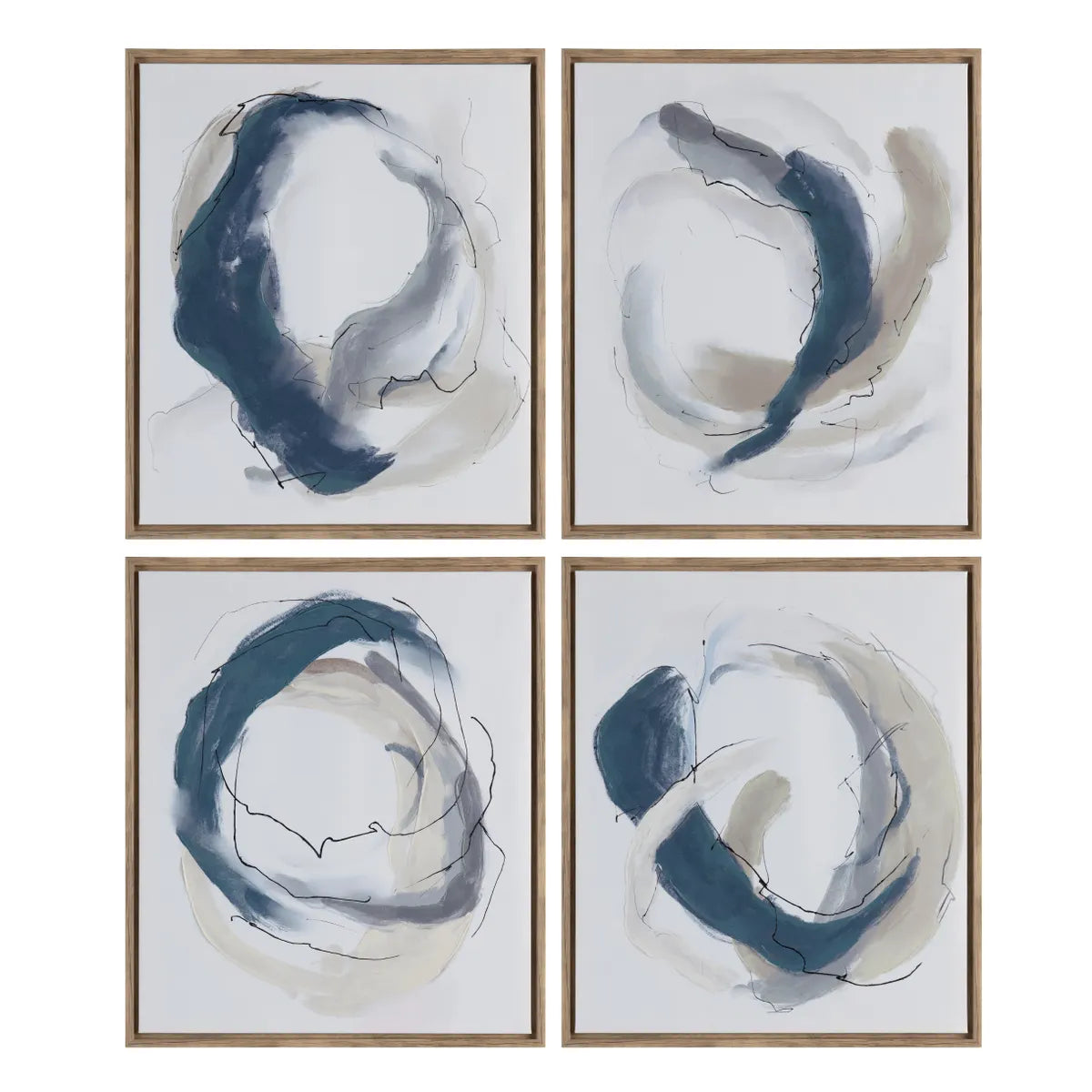 Crestview Collection Geneva Abstract Paintings Wall Art ~ Set Of 4 - Image 2