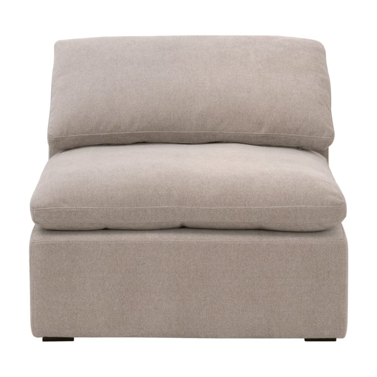 Essentials For Living Sky Modular Armless Chair Latte Micro Boucle Performance Fabric - Image 1