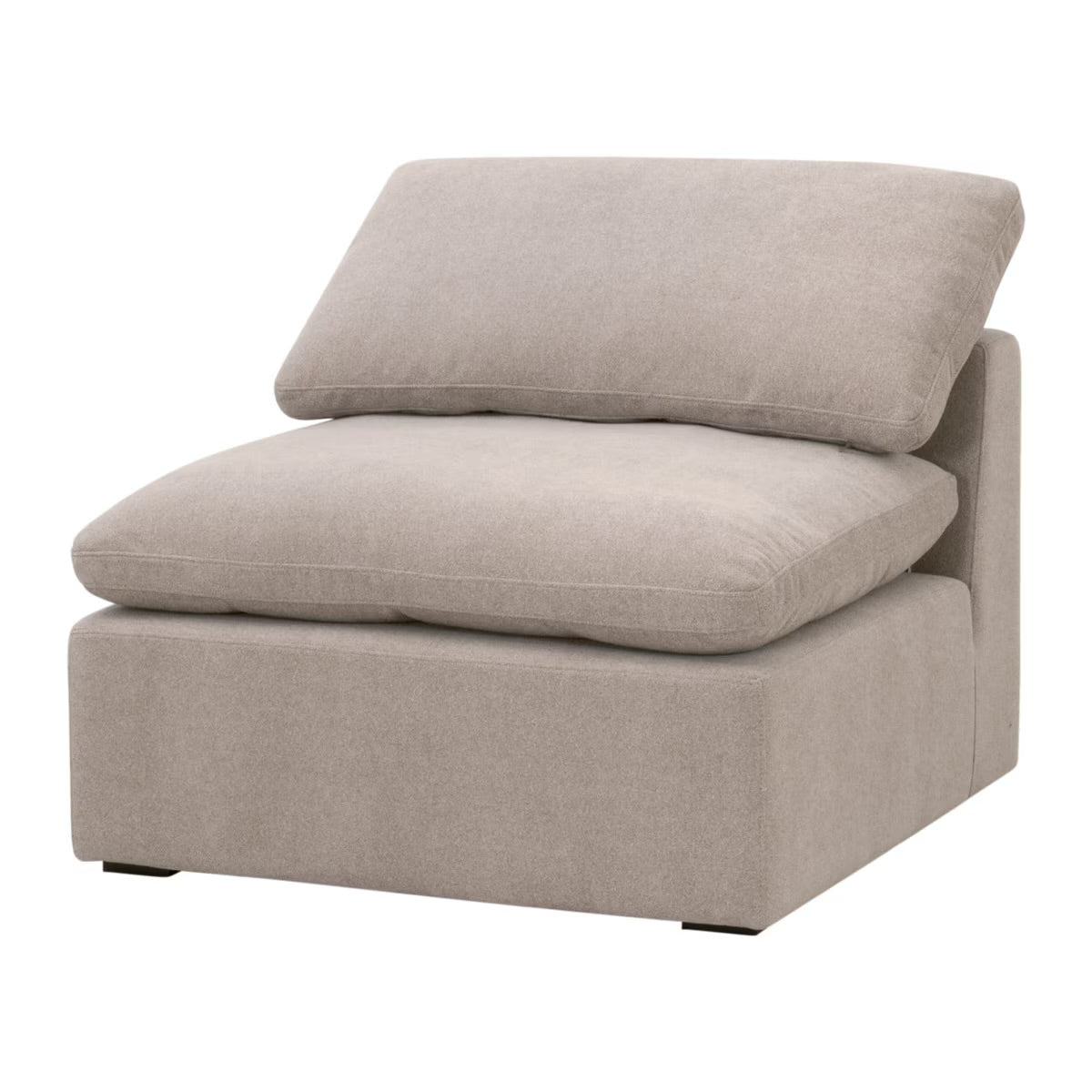 Essentials For Living Sky Modular Armless Chair Latte Micro Boucle Performance Fabric - Image 2