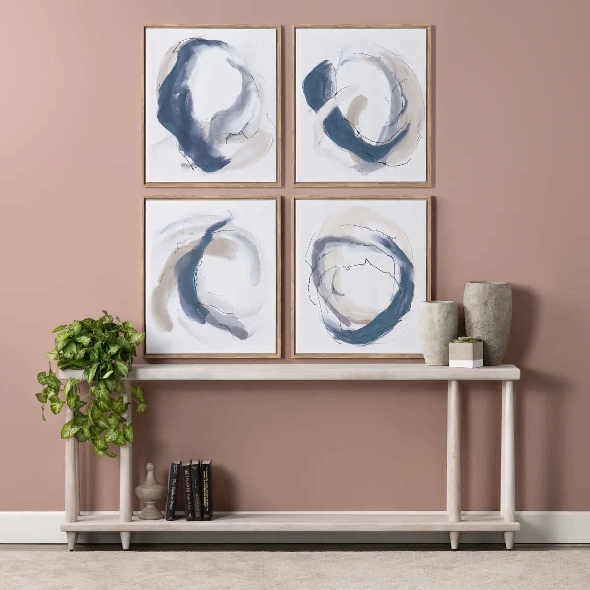 Crestview Collection Geneva Abstract Paintings Wall Art ~ Set Of 4 - Image 1