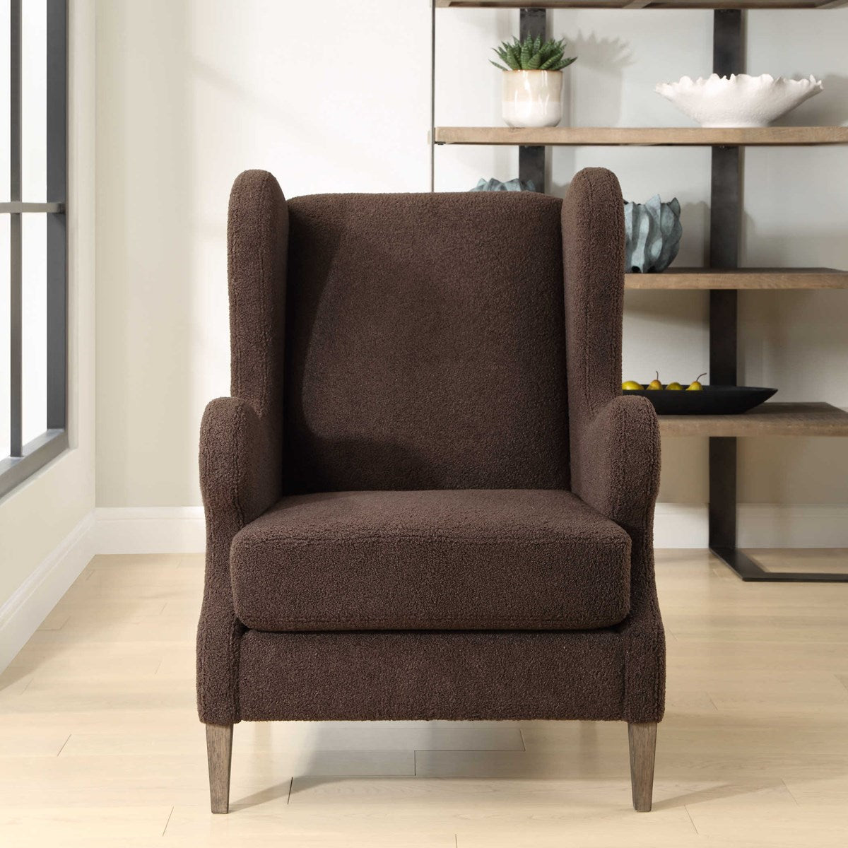 Uttermost Serpentine Modern Wingback Chair - Image 2