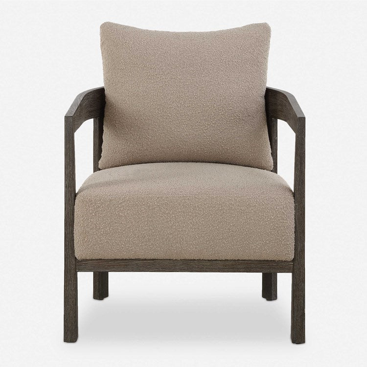 Uttermost Sienna Sand Boucle Fabric Barrel Back Accent Chair - Image 2