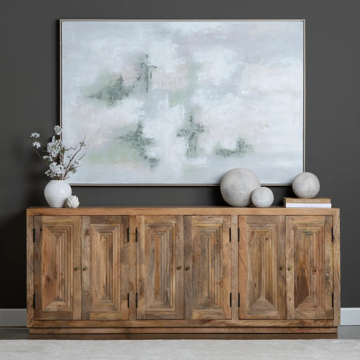 Crestview Collection Green Serenity Wash Style Paint Wall Art - Image 1