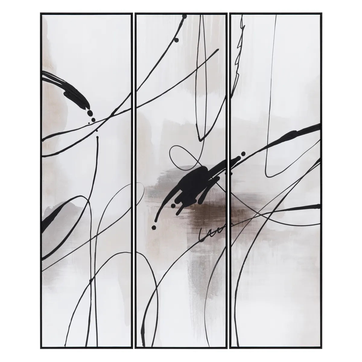 Crestview Collection Crawford Abstract Painting Wall Art ~ Set Of 3 - Image 2