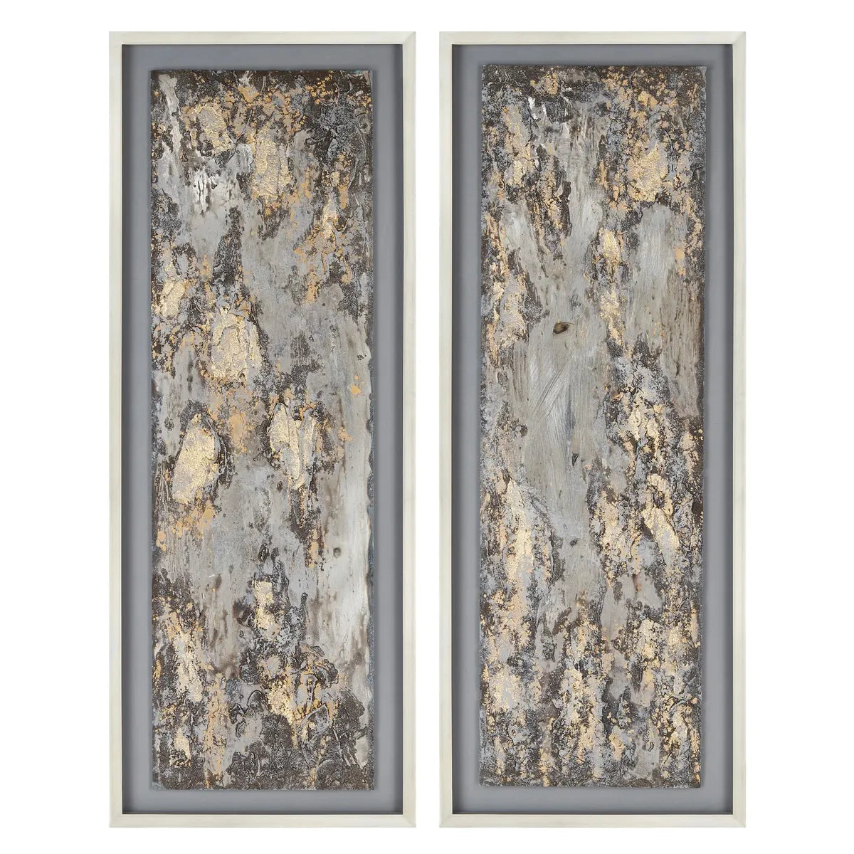 Crestview Collection Heavy Metal Framed Painting Wall Art ~ Set Of 2 - Image 1