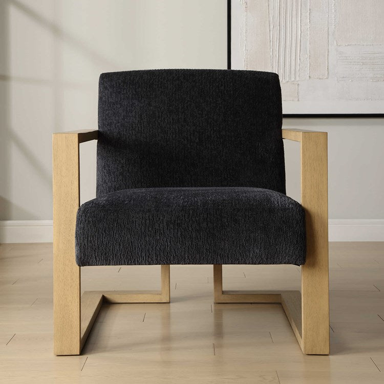 Uttermost Suspend Midnight Blue Chenille Accent Chair - Image 1