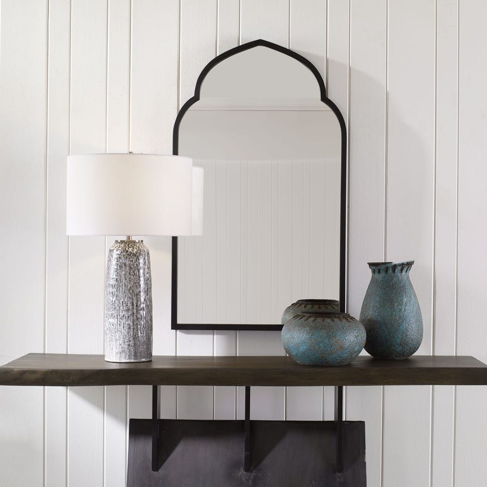 Uttermost Kenitra Matte Black Arch Mirror - Image 1