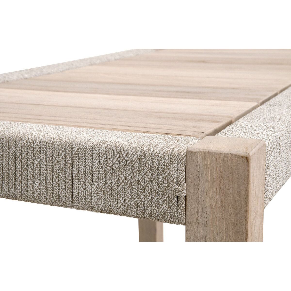 Essentials For Living Wrap Outdoor Console Table ~ Oat Flat Rope, Washed Ever Teak - Image 2