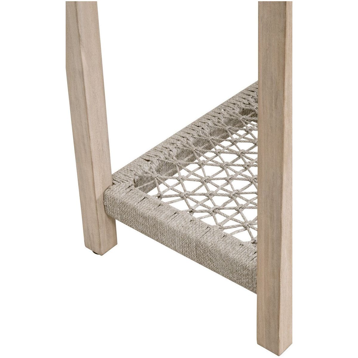 Essentials For Living Wrap Outdoor Console Table ~ Oat Flat Rope, Washed Ever Teak - Image 3