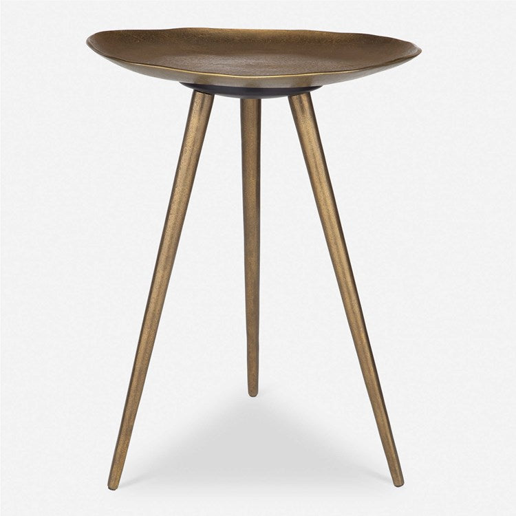 Uttermost Lily Pad Antique Brass Finish Accent Table - Image 2