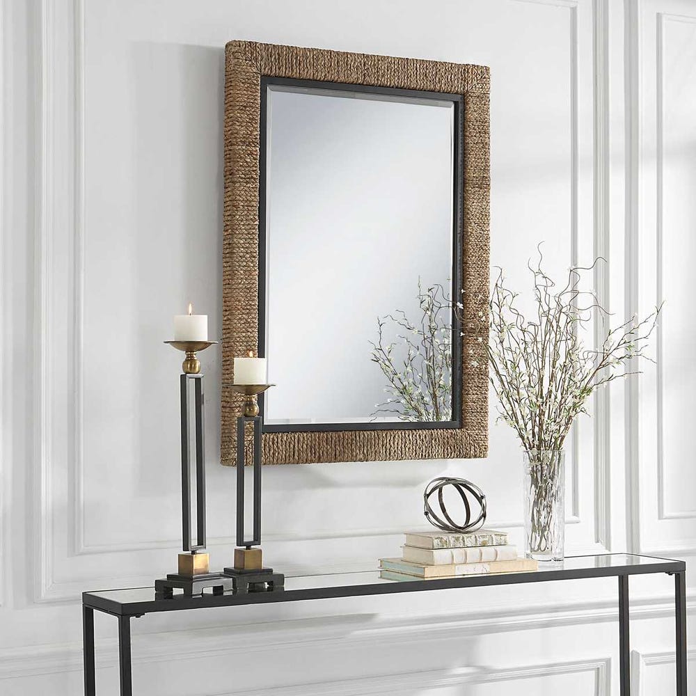 Uttermost Island Natural Braided Straw Mirror - Image 2