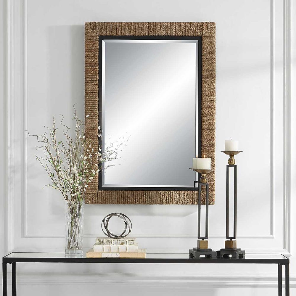 Uttermost Island Natural Braided Straw Mirror - Image 3