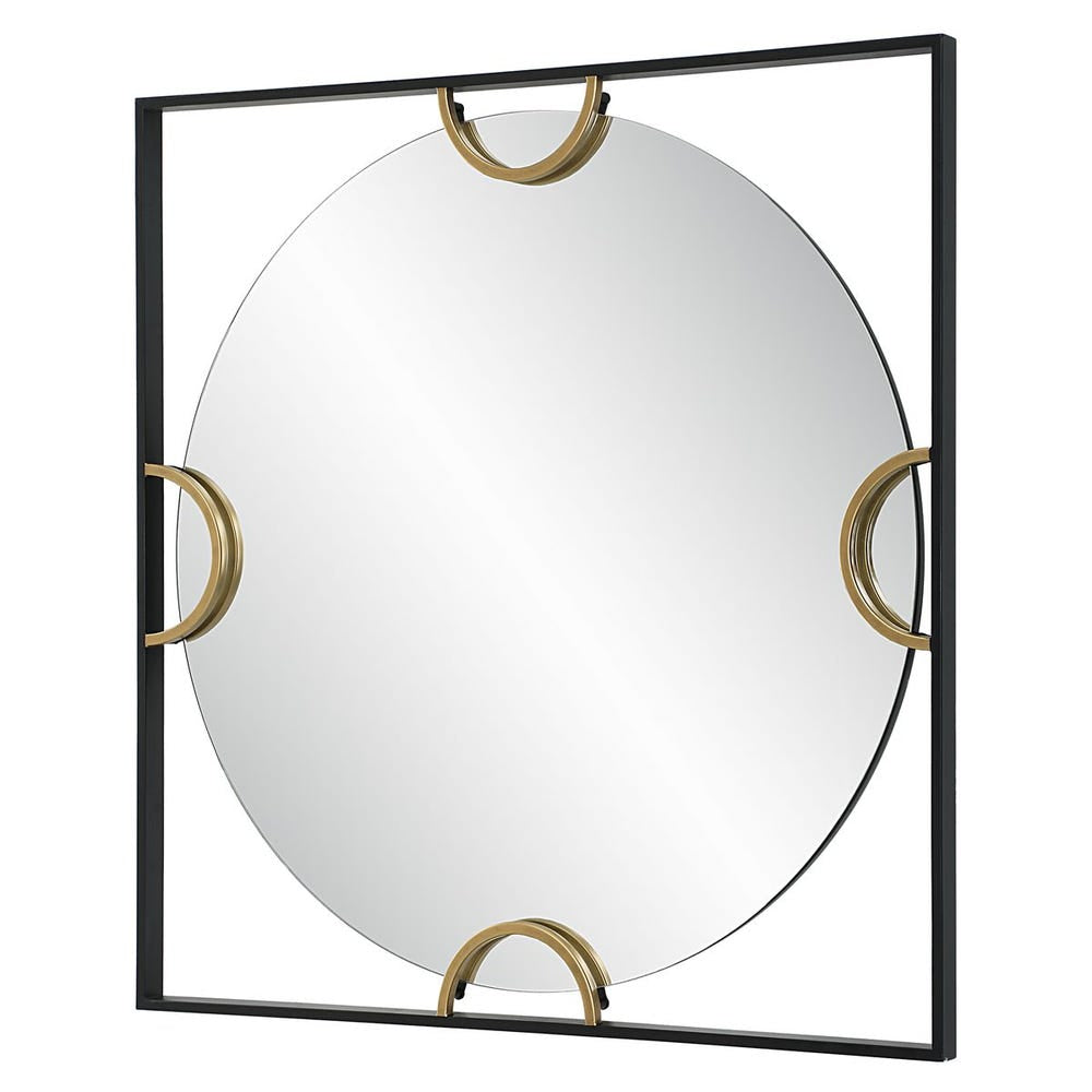 Uttermost Hinson Satin Black Iron Square Mirror - Image 3