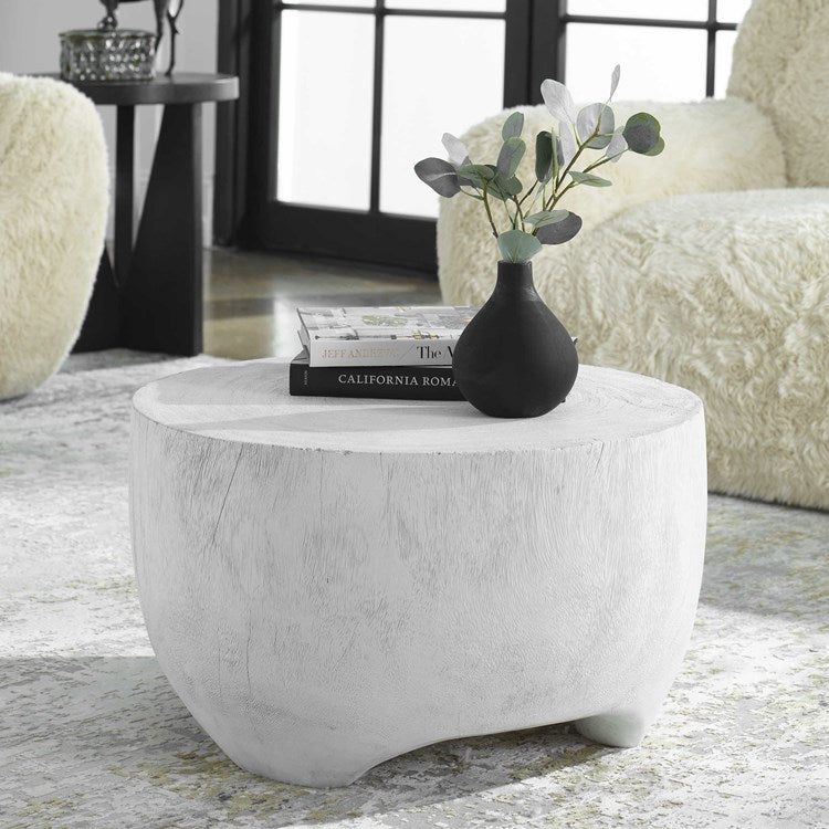 Uttermost Elevate Matte White Suar Wood Coffee Table - Image 1