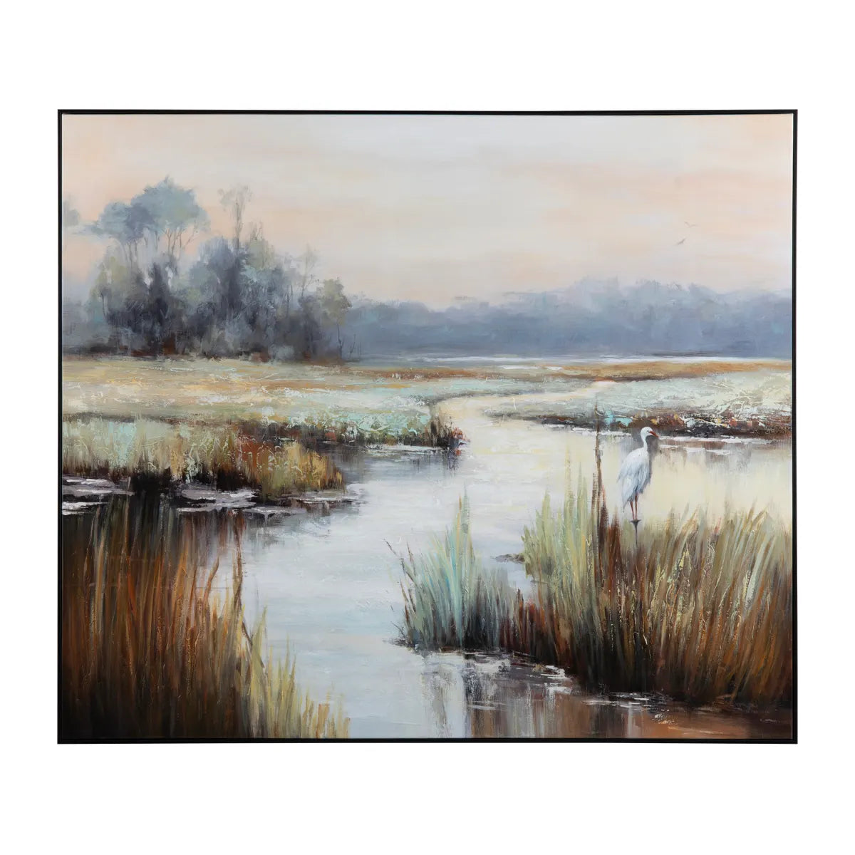 Crestview Collection Gazing Egret Hand Finished Wall Art - Image 2