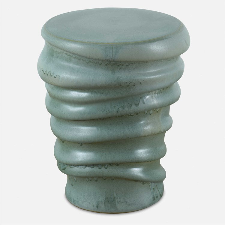 Uttermost Skye Aqua Glaze Round Garden Stool ~ Indoor or Outdoor Use - Image 2