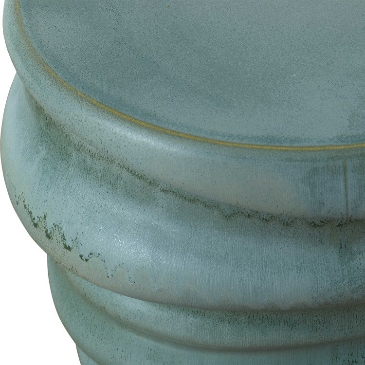 Uttermost Skye Aqua Glaze Round Garden Stool ~ Indoor or Outdoor Use - Image 3