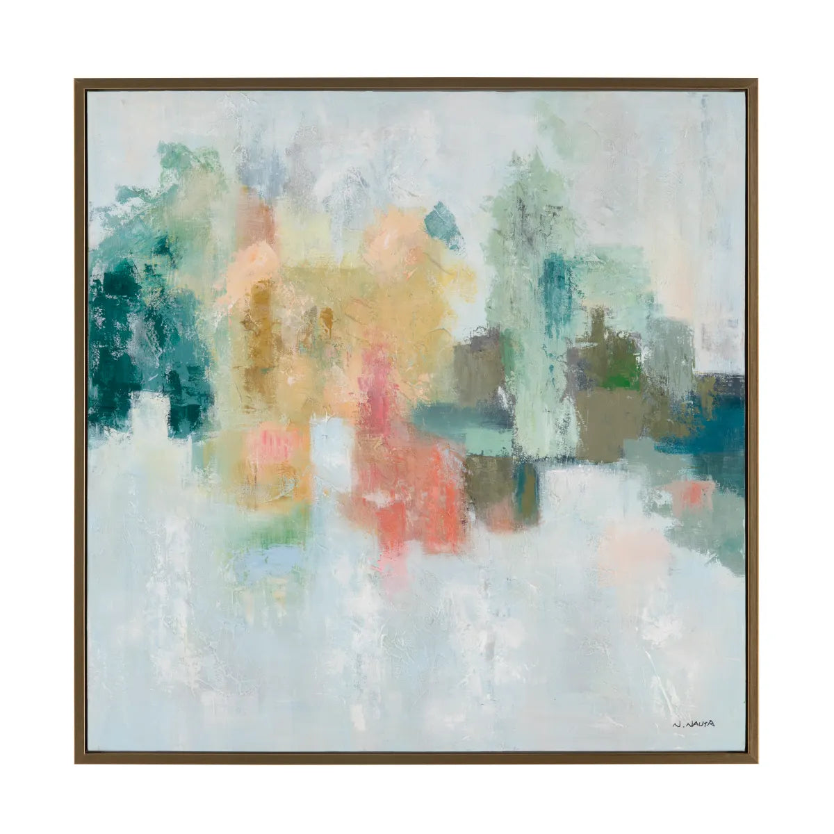 Crestview Collection Emeralds Rich Shades Of Green Hand Finished Wall Art - Image 1