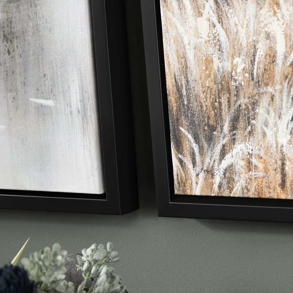 Crestview Collection Dawson Canvas Hand Finished Wall Art ~ Set Of 2 - Image 3