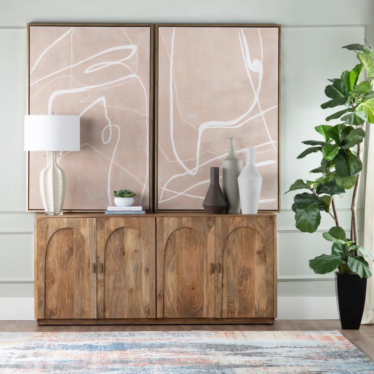 Crestview Collection Roxbury Abstract Paintings Wall Art ~ Set Of 2 - Image 1