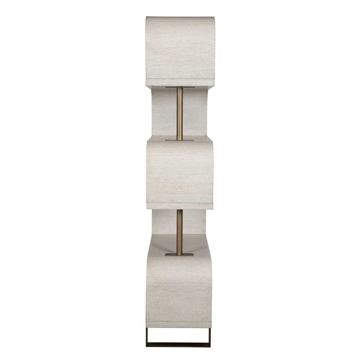 Uttermost Bia White and Antiqued Brass Modern Etagere - Image 3