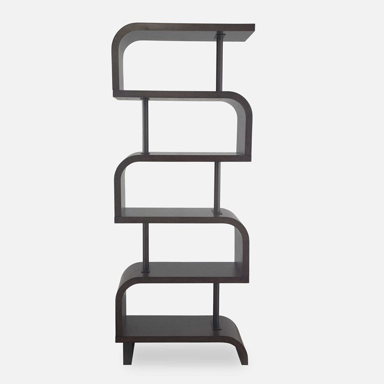 Uttermost Bia Chocolate and Antiqued Brass Modern Etagere