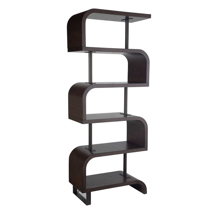 Uttermost Bia Chocolate and Antiqued Brass Modern Etagere - Image 2