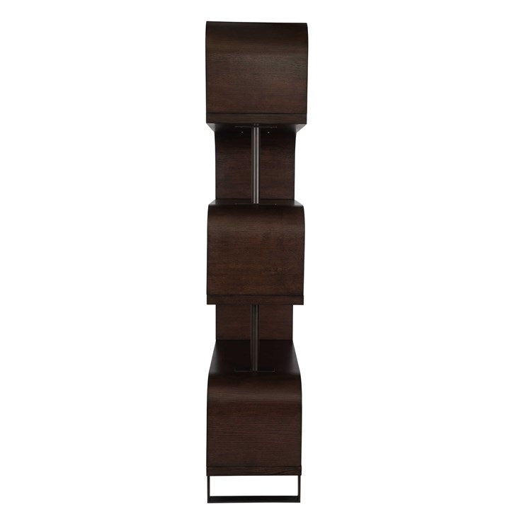 Uttermost Bia Chocolate and Antiqued Brass Modern Etagere - Image 3