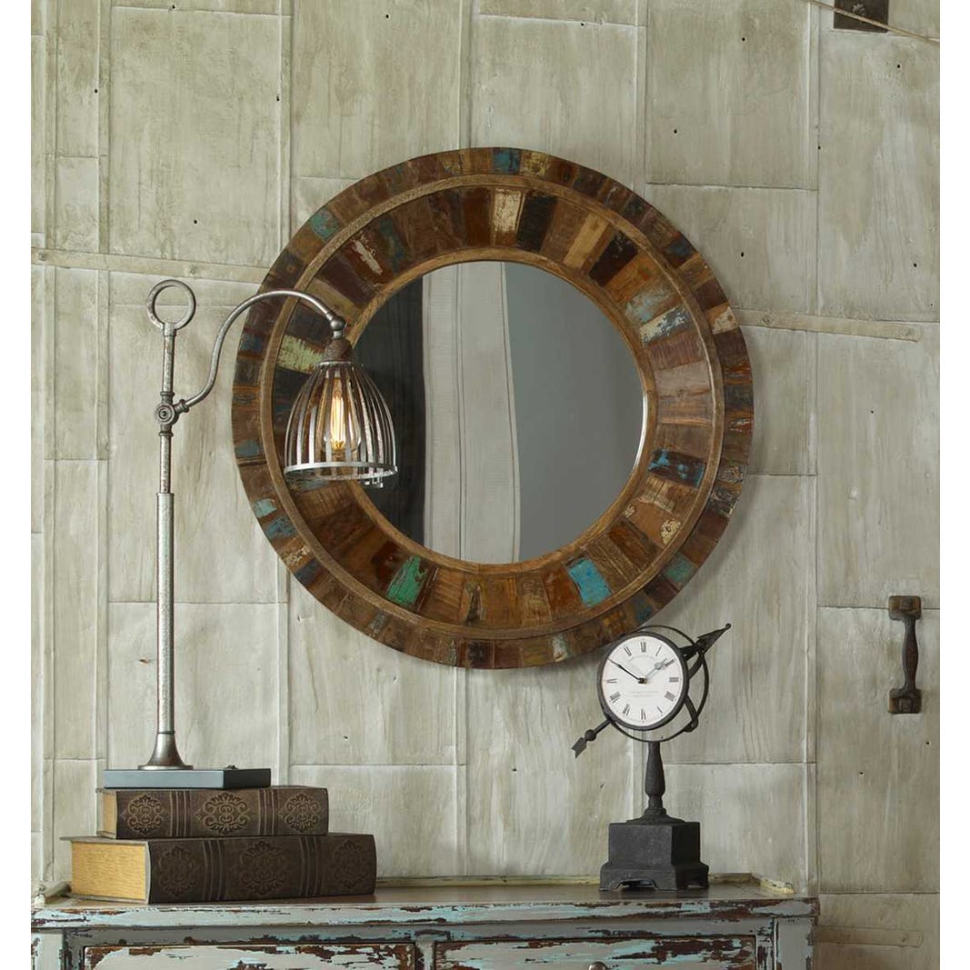 Uttermost Jeremiah Mango Wood Round Mirror - Image 2