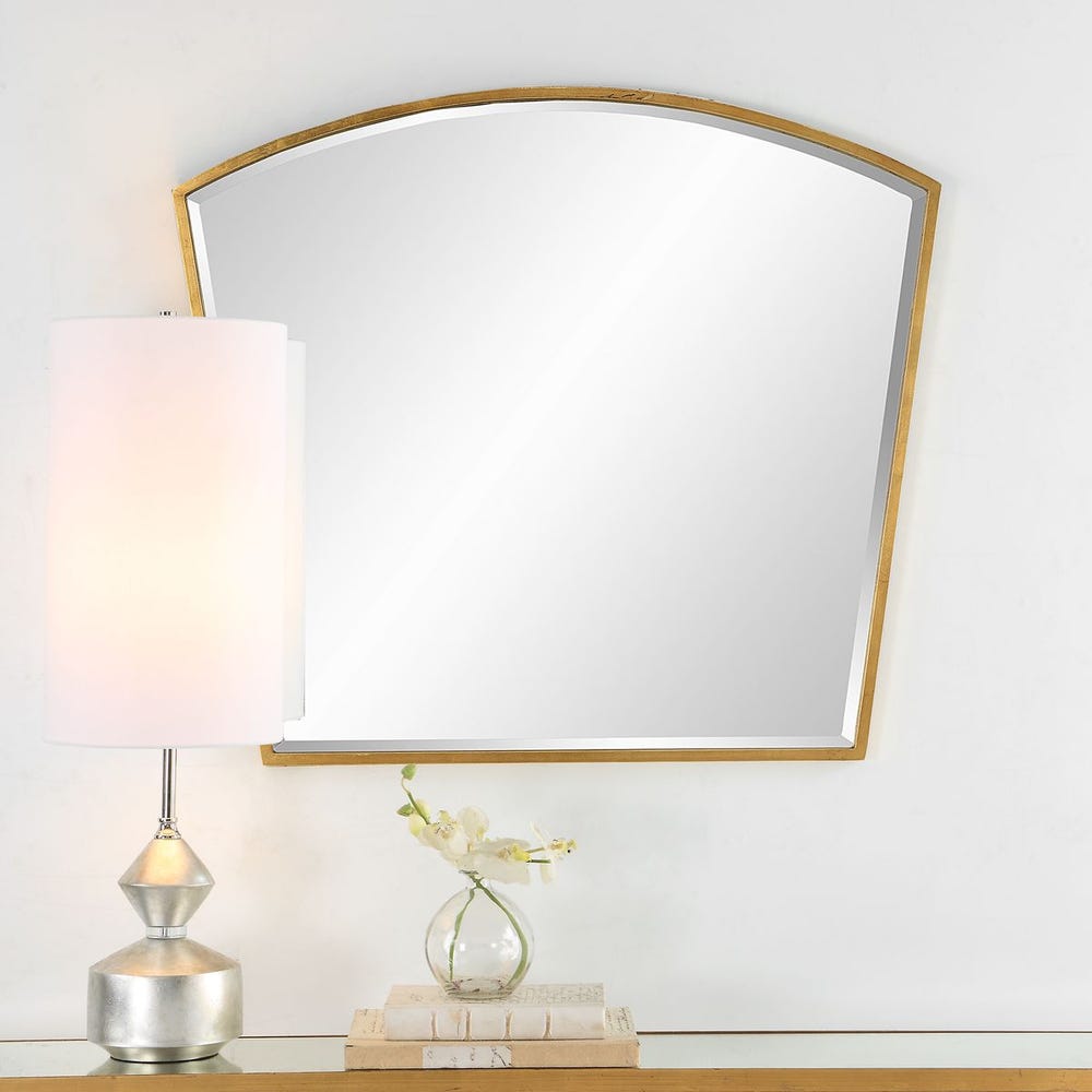 Uttermost Boundary Antique Gold Leaf Iron Arch Mirror - Image 1
