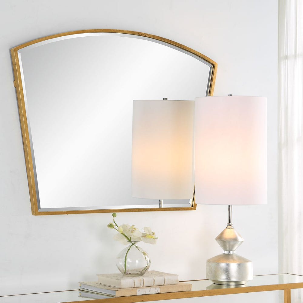 Uttermost Boundary Antique Gold Leaf Iron Arch Mirror - Image 2
