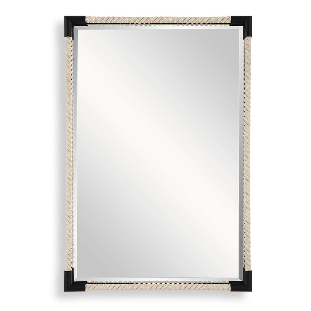 Uttermost Marina White Cotton Rope With Matte Black Iron Mirror - Image 3