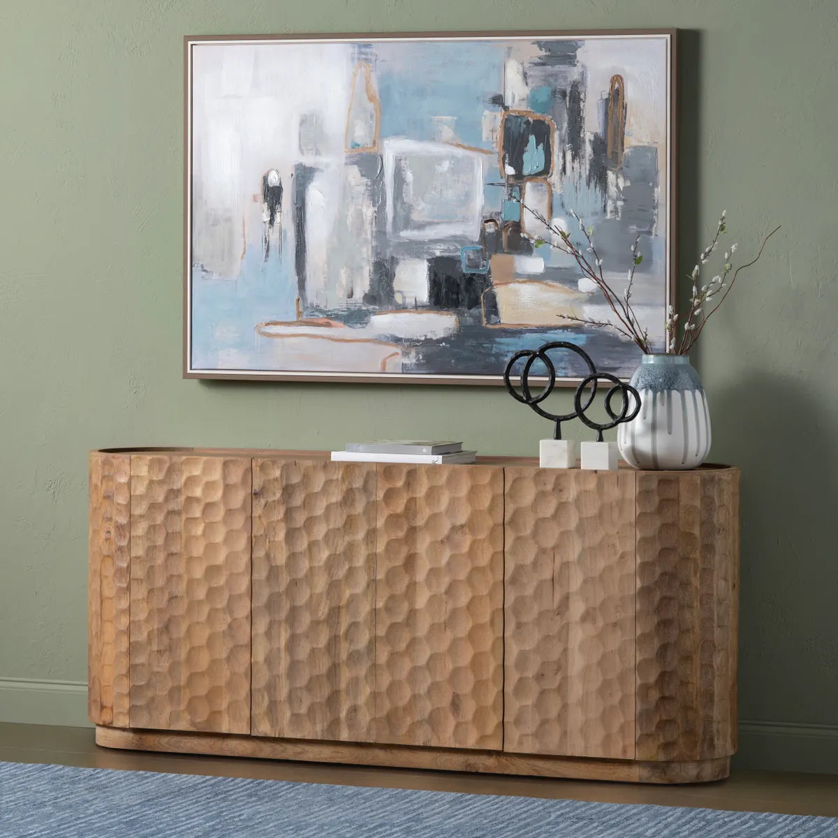 Crestview Collection Blue Mirage Modern Wall Art - Image 1