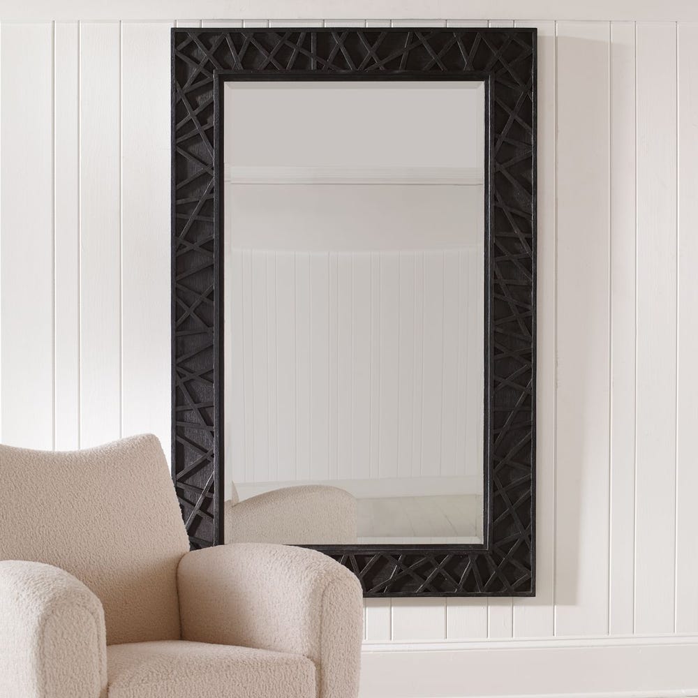 Uttermost Everest Wood Frame Finished in Satin Black Mirror - Image 1