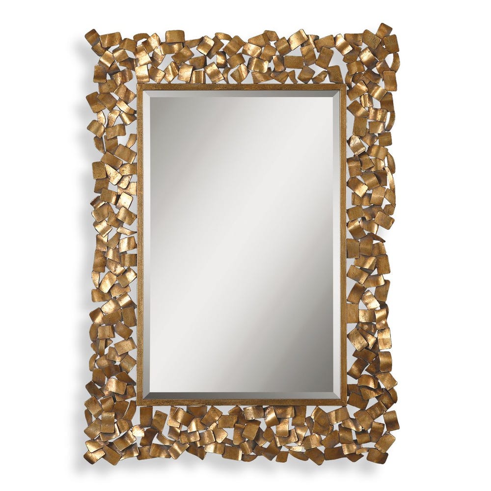 Uttermost Capulin Antique Gold Metal Strip Mirror - Image 2