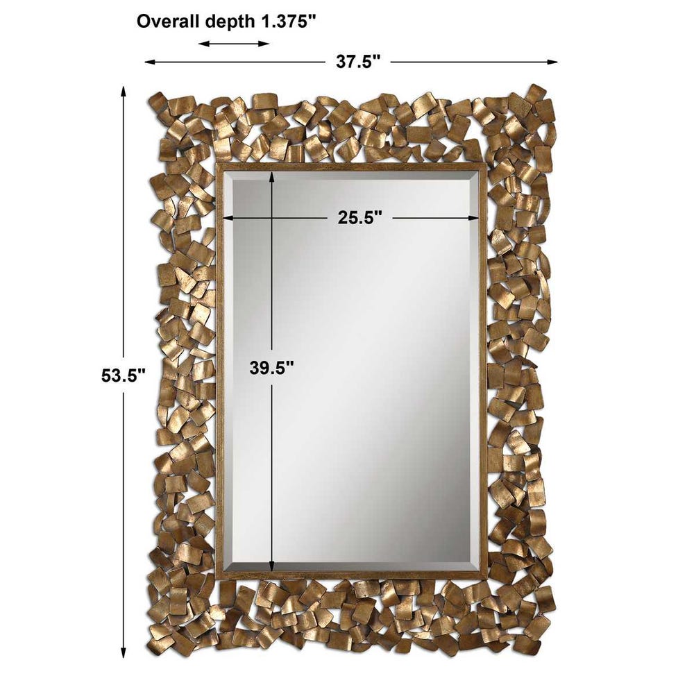 Uttermost Capulin Antique Gold Metal Strip Mirror - Image 3