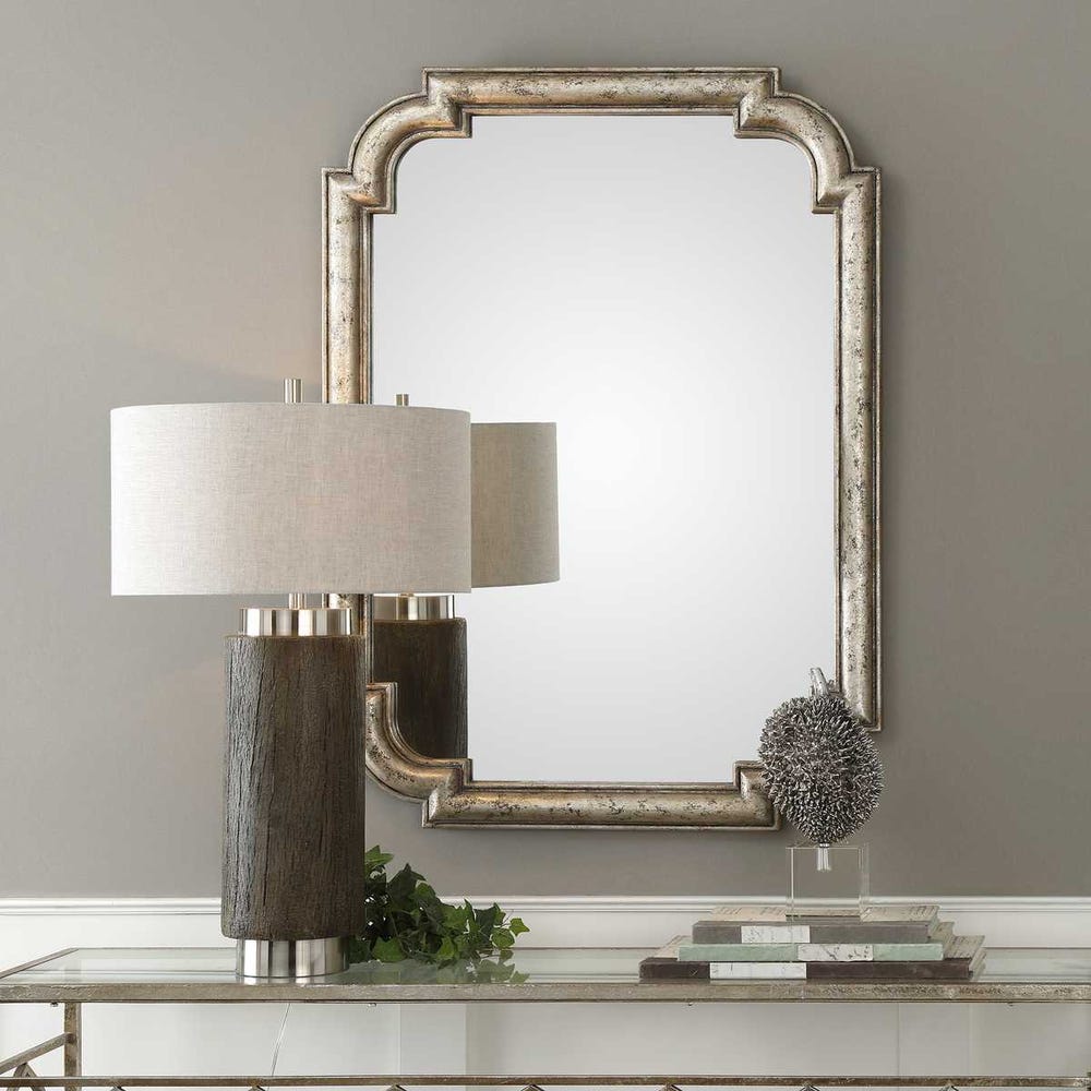 Uttermost Calanna Traditional Distressed Silver Leaf Mirror - Image 1