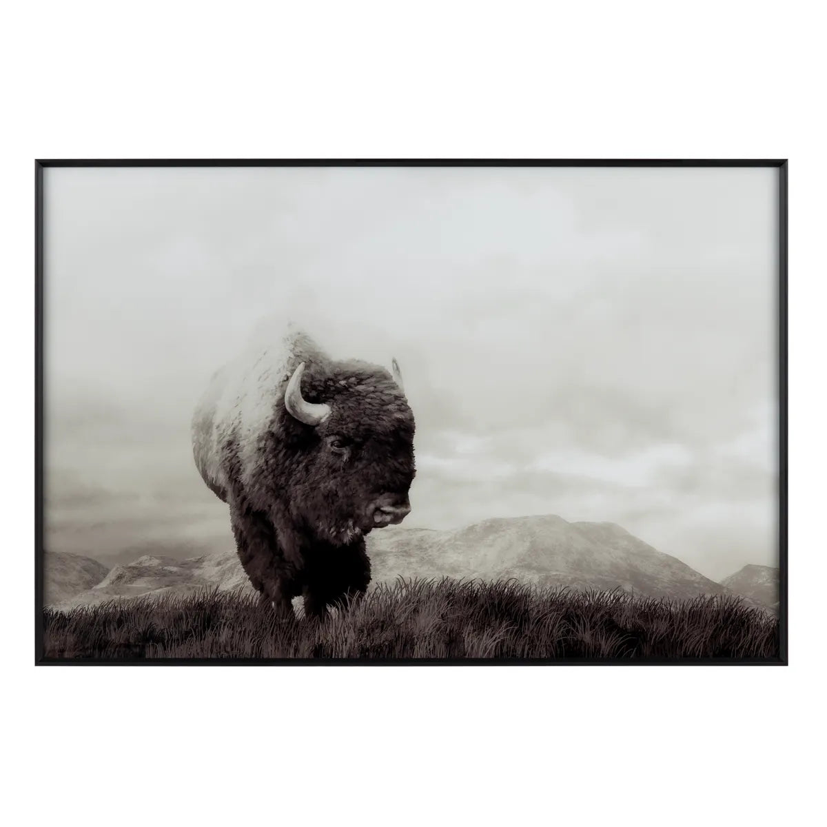 Crestview Collection Bison Life Landscape Print Wall Art - Image 1