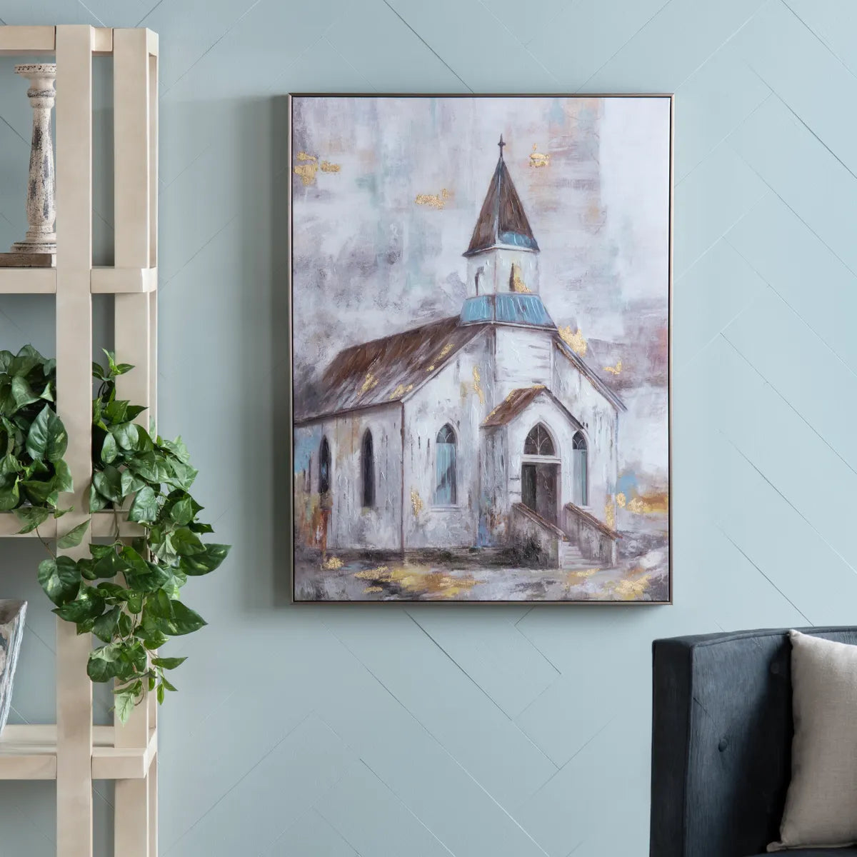 Crestview Collection Steeple Canvas Painting Wall Art - Image 1