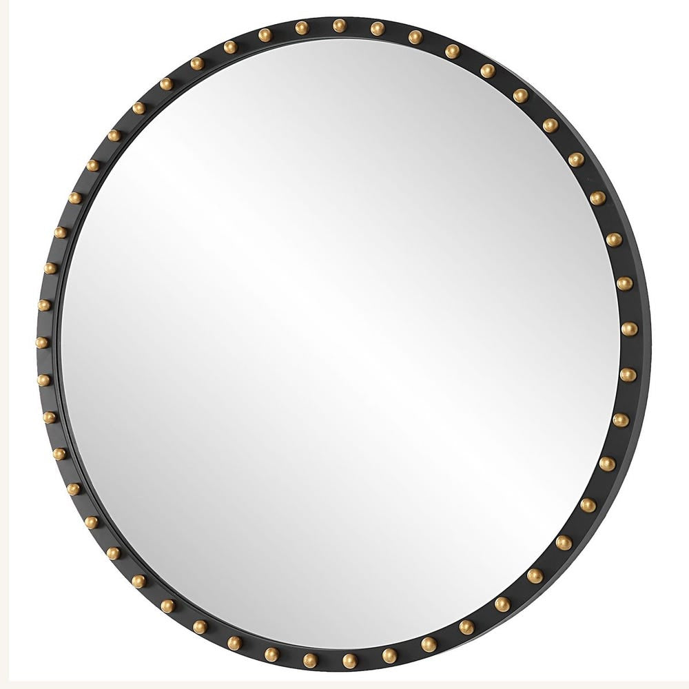 Uttermost Sele Matte Black Oversized Round Mirror - Image 3
