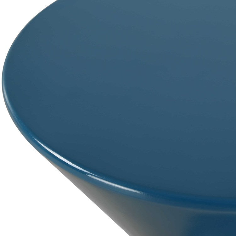 Uttermost Trig Blue Geometric Round Side Table - Image 3