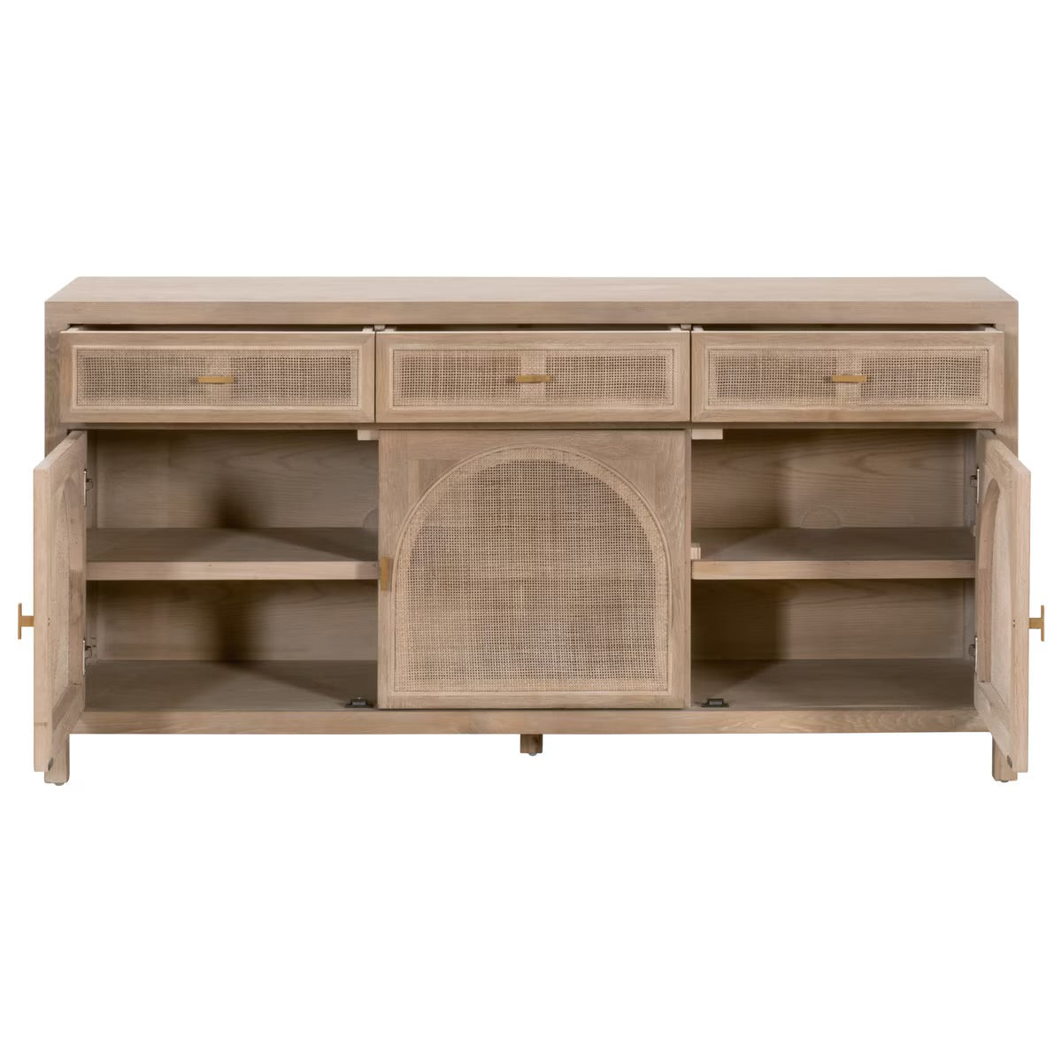 Essentials For Living Cane Smoke Gray Oak With Smoke Gray Cane Media Sideboard - Image 2