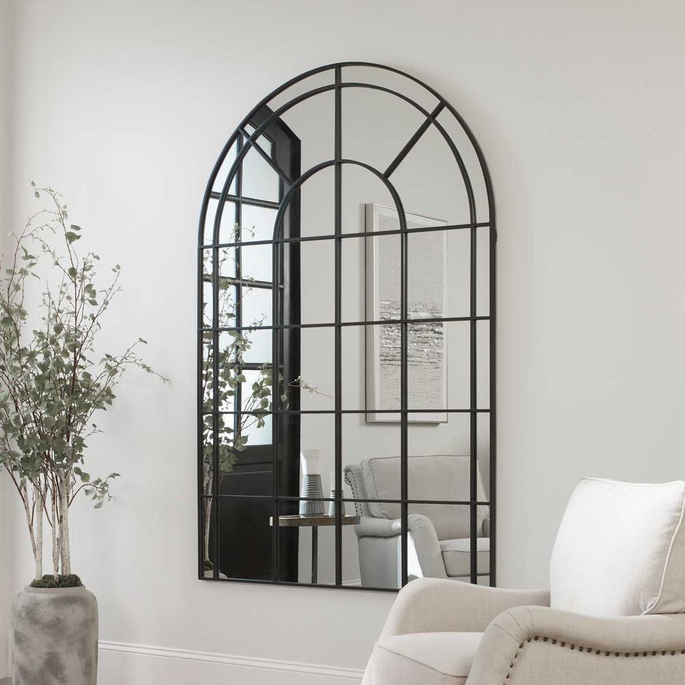 Uttermost Grantola Satin Black Arch Mirror - Image 1