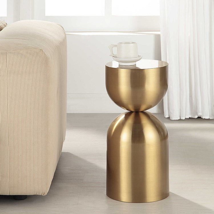 Uttermost Golden Vessel Round Accent Table - Image 1