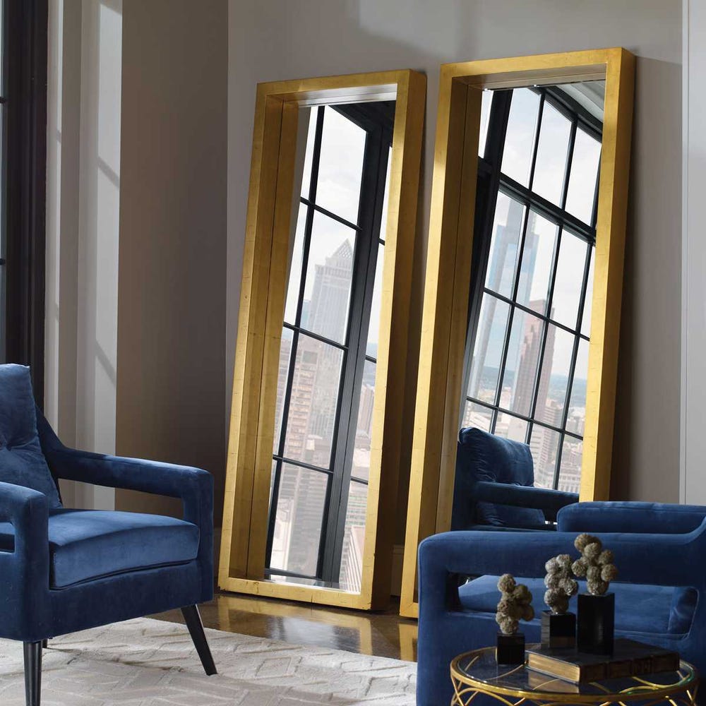 Uttermost Edmonton Deep Antique Gold Frame Mirror - Image 2