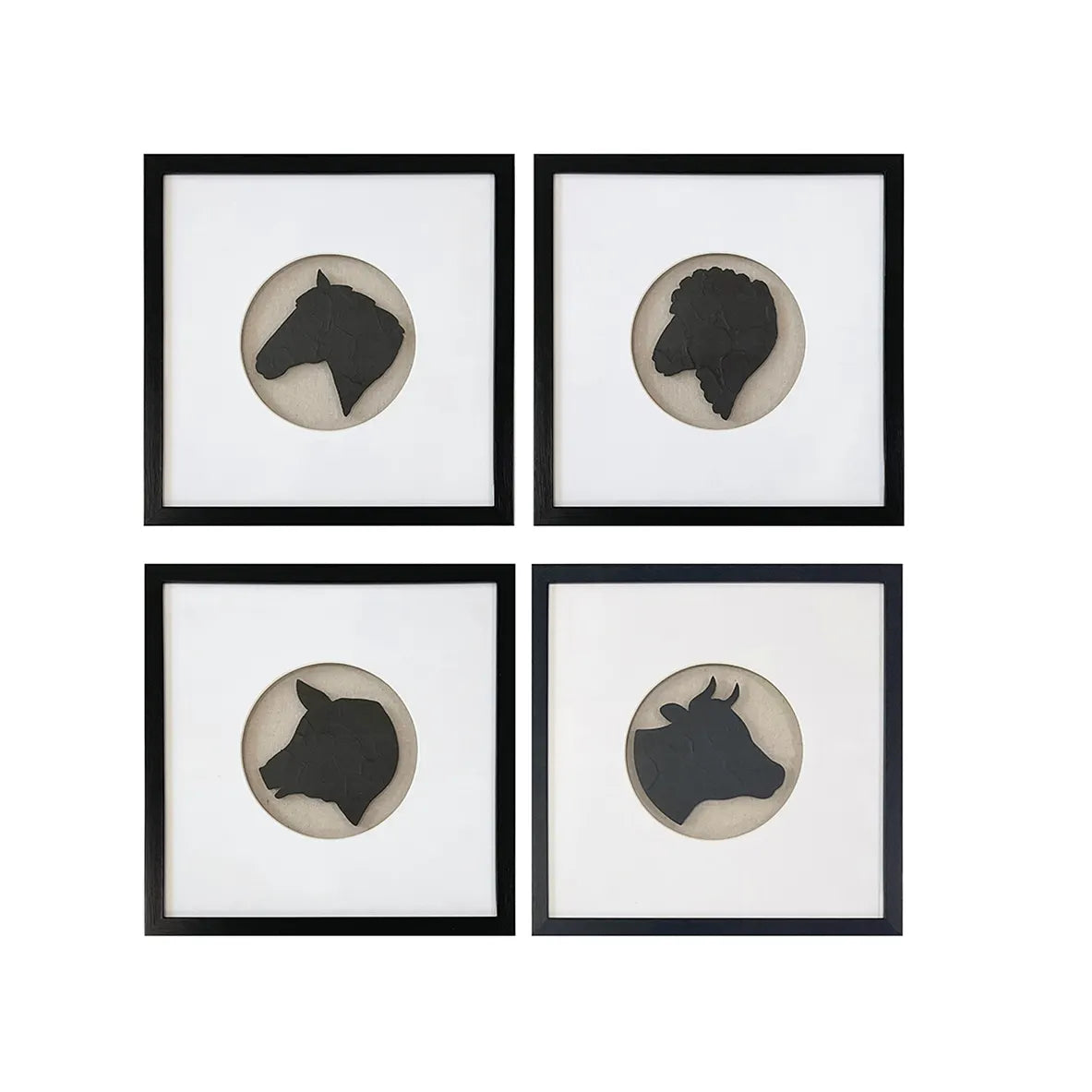Crestview Collection Four On The Farm Wall Art ~ Set Of 4 - Image 1