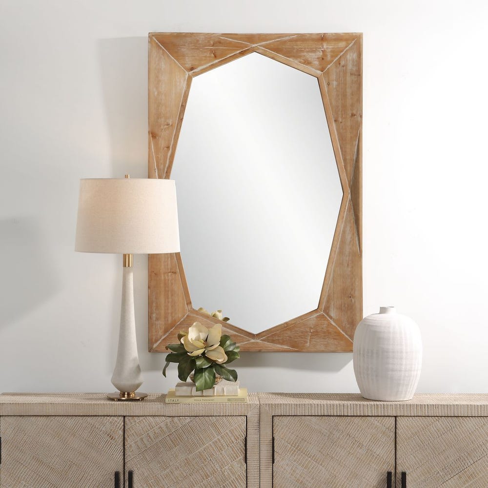 Uttermost Marquise Diamond Wood Shaped Mirror - Image 1